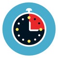 Stop Watch Icon On Round Blue Background Royalty Free Stock Photo