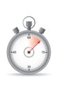 Stop watch with red time Royalty Free Stock Photo