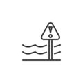 Stop water pollution line icon