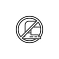 Stop water pollution line icon