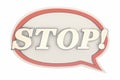 Stop Word End Halt Message Speech Bubble