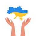 Stop world war. Ukraine flag vector design. National ukrainian flag. Love symbol. Vector isolated illustration. Ukraine