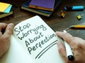 Stop Worrying About Perfection the man wrote. Royalty Free Stock Photo