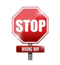 stop. wrong way street sign illustration Royalty Free Stock Photo