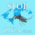 Stop zika virus. Royalty Free Stock Photo