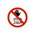 Stop zika virus. White background. Vector illustration. Royalty Free Stock Photo