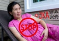 Stop Zika Virus. Zika pregnancy fear medical concept and virus d