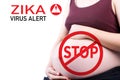 Stop Zika Virus. Zika pregnancy fear medical concept and virus d