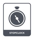 stopclock icon in trendy design style. stopclock icon isolated on white background. stopclock vector icon simple and modern flat Royalty Free Stock Photo