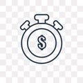 Stopclock vector icon isolated on transparent background, linear