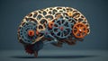 A stopmotion illustration of gears turning and connecting to form a brain, highlighting the intricate processes and
