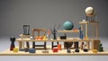 A stopmotion illustration using objects and toys to explain the concepts of assimilation and accommodation in Piagets
