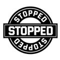 STOPPED sign on white background