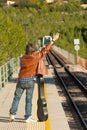 Stopping the train Royalty Free Stock Photo