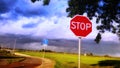 Stopsign in the middle of nowhere