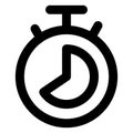 Stopwatch, Alarm Bold Vector Icon which can be easily edited or modified