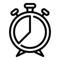 Stopwatch alarm clock icon, outline style