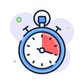 An amazing flat outline style icon of stopwatch, ready to use vector Royalty Free Stock Photo
