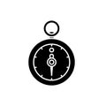 Stopwatch black icon, vector sign on isolated background. Stopwatch concept symbol, illustration Royalty Free Stock Photo
