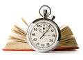 Stopwatch and book