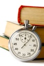 Stopwatch and books
