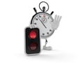 Stopwatch character with red light