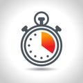 Stopwatch, clock icon. Vector pictogramm on white background.