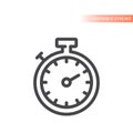 Stopwatch clock line vector icon