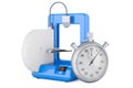 Stopwatch with 3D printer, 3D rendering