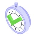 Stopwatch done icon, isometric style Royalty Free Stock Photo