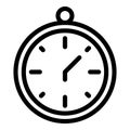 Stopwatch duration icon outline vector. Hour timer