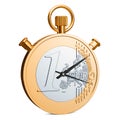 Stopwatch euro coin, 3D rendering