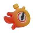 Stopwatch with flame, 3d rendered illustration