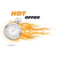 Stopwatch in flame - special, hot, limited time offer