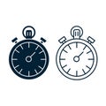 Stopwatch flat and line icon. Isolated vector illustration. Eps 10