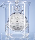 Stopwatch in a glass with water Royalty Free Stock Photo