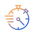 Stopwatch gradient linear vector icon