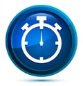 Stopwatch icon elegant blue round button illustration