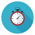 Stopwatch icon in flat design.