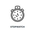 Stopwatch icon. Linear simple element illustration. Chronometer