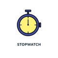 stopwatch icon. mechanical timer, countdown, deadline, linear, concept symbol design, sport watch, alarm clock, chronometer or Royalty Free Stock Photo