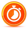 Stopwatch icon natural orange round button Royalty Free Stock Photo