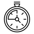 Stopwatch icon outline vector. Stop watch Royalty Free Stock Photo
