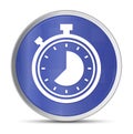 Stopwatch icon prime blue round button vector illustration design silver frame push button Royalty Free Stock Photo