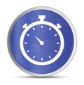 Stopwatch icon prime blue round button vector illustration design silver frame push button Royalty Free Stock Photo