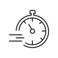 Stopwatch icon vector isolated on white background, Stopwatch sign , sign and symbols in thin linear outline style
