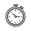 Stopwatch icon vector sign and symbol isolated on white background, Stopwatch logo concept