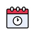 Stopwatch vector color line icon Royalty Free Stock Photo