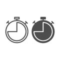 Stopwatch line and glyph icon. Timer time vector illustration isolated on white. Chronometer outline style design Royalty Free Stock Photo