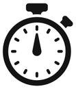 Stopwatch line icon. Timer clock black symbol